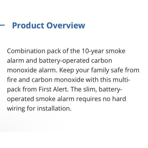 First Alert Battery - Electrochemical Smoke Detector Carbon Monoxide Combo‎ Pack - Picture 2 of 6